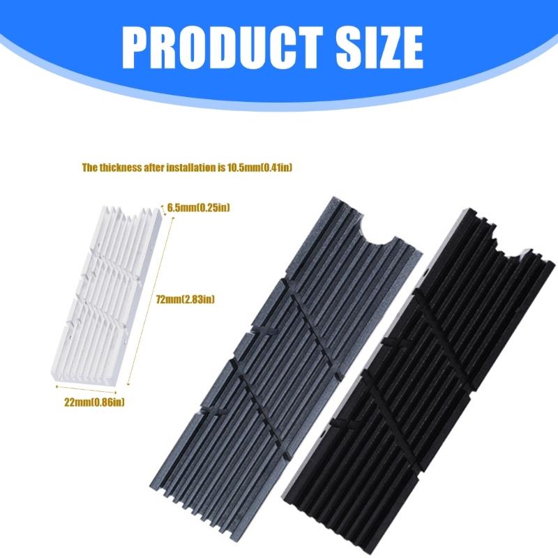 Passive Cooling Aluminum Heatsink For M.2 2280 NVMe Drive Includes Silicone Thermals Pad for Game Setups Ooling System