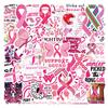 55-Piece Breast Cancer Awareness Waterproof Stickers for Decoration - Ideal for Water Bottles, Laptops, and More