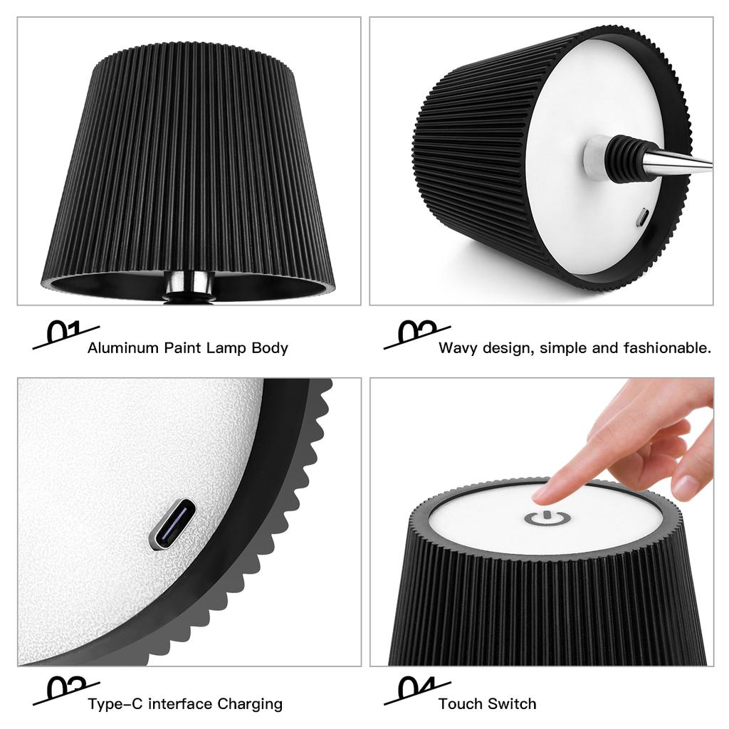 Touch Sensor Dimmable LED Bedside Night Light 1800mAH USB Rechargeable Study Reading Book Desk Table Lamp And Wine Bottle Lights