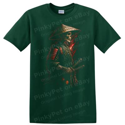 Samurai Skeleton Warrior T Shirt Vintage Graphic Art Skull Tee