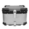 Motorcycle Top Box Aluminum Alloy 55L Quick Release Water Resistant with Safety Lock Reflective