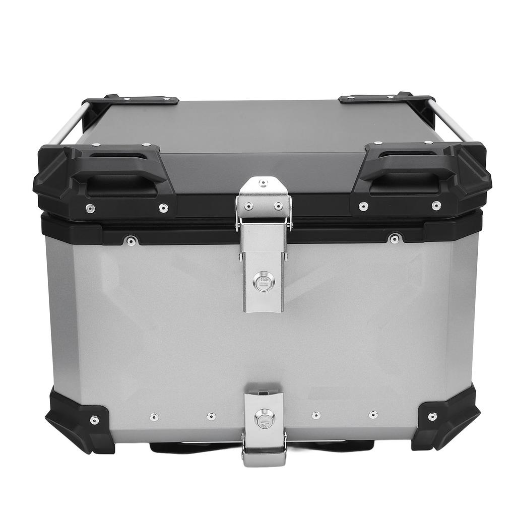 Motorcycle Top Box Aluminum Alloy 55L Quick Release Water Resistant with Safety Lock Reflective