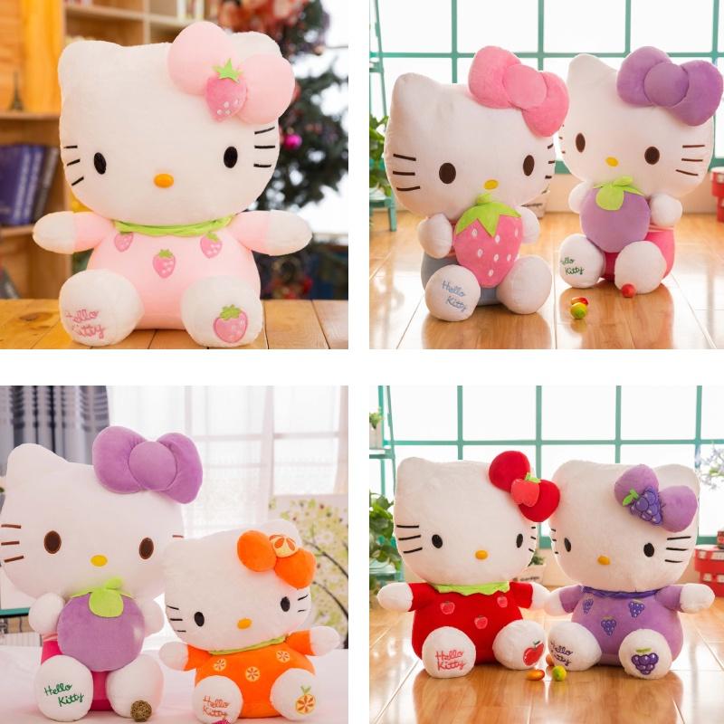 Cat Toy Plush Cartoon Fruitthemed Doll Strawberry Grape Design