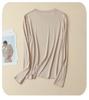 Women's Heavyweight Mulberry Silk Long Sleeve Top - Warm 160g, Small Round Neck, Perfect for Autumn/Winter