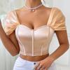 Sexy Satin French One-Shoulder Tube Top Vest
