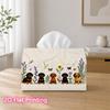 1pc 2d Flat-printed 17.78x10.92x12.95cm Tissue Box Tiny Farm Animal Doodle Floral Print Decorative Napkin Storage for the Living Room and Bedside Tabl