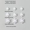 White Snowflake Resin Nail Art Decorations - 3D Hexagonal Winter DIY Accessories