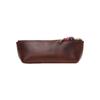 Luxurious Retro Zipper Pencil Case - Handmade, Large Capacity, Oil Wax Leather Pen Box for Students, Fountain Pen Holder