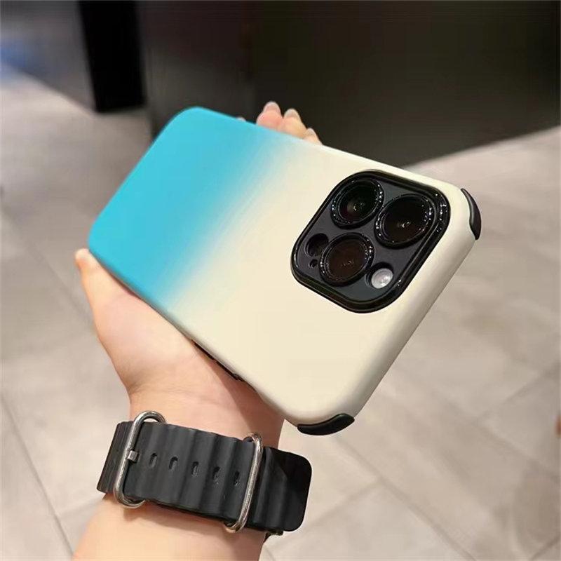 

Роскошный чехол Gradient Skin Touch для iPhone 14, 13, 12, 11 Pro Max, чехлы «все включено» для защиты от падения iPhone 14 Pro Max белый