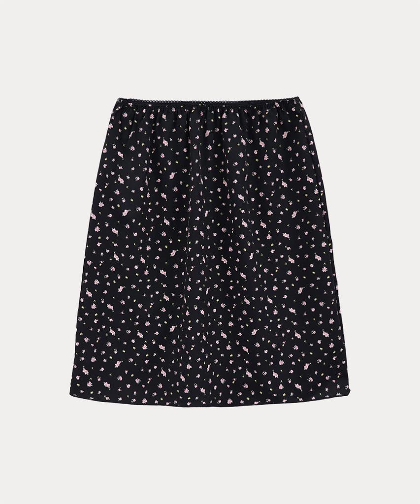 Tabert Marigold Flower Midi Skirt - Black