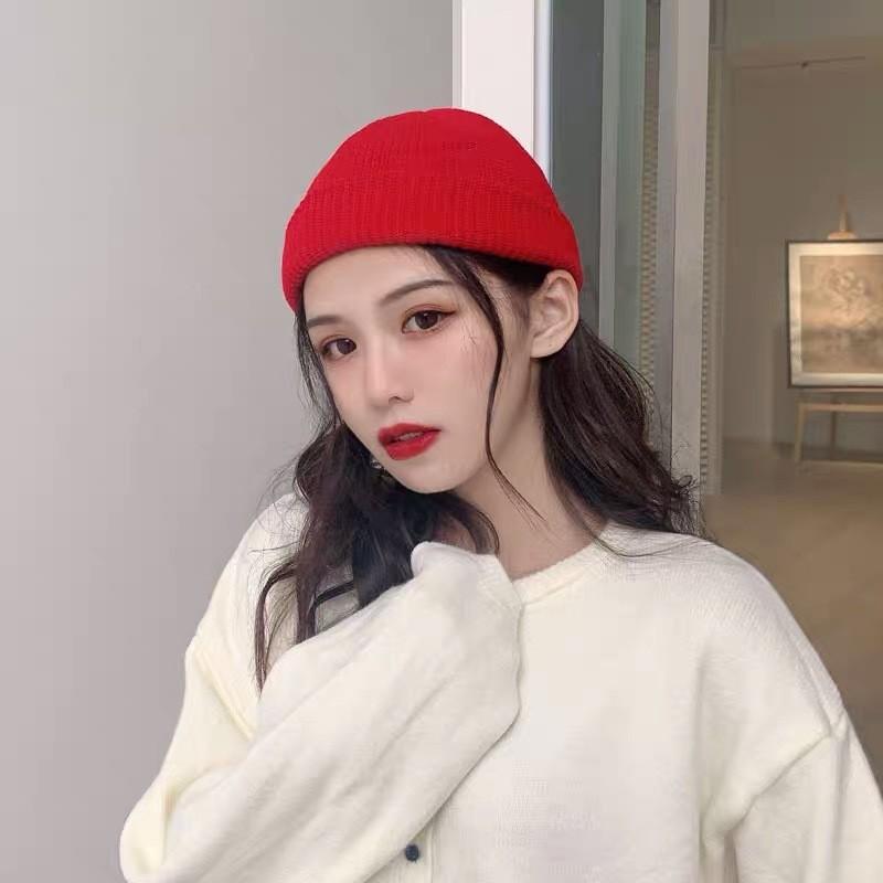 Chic Unisex Knit Beanie Winter Soft Cotton Hat Warm Round Top Design