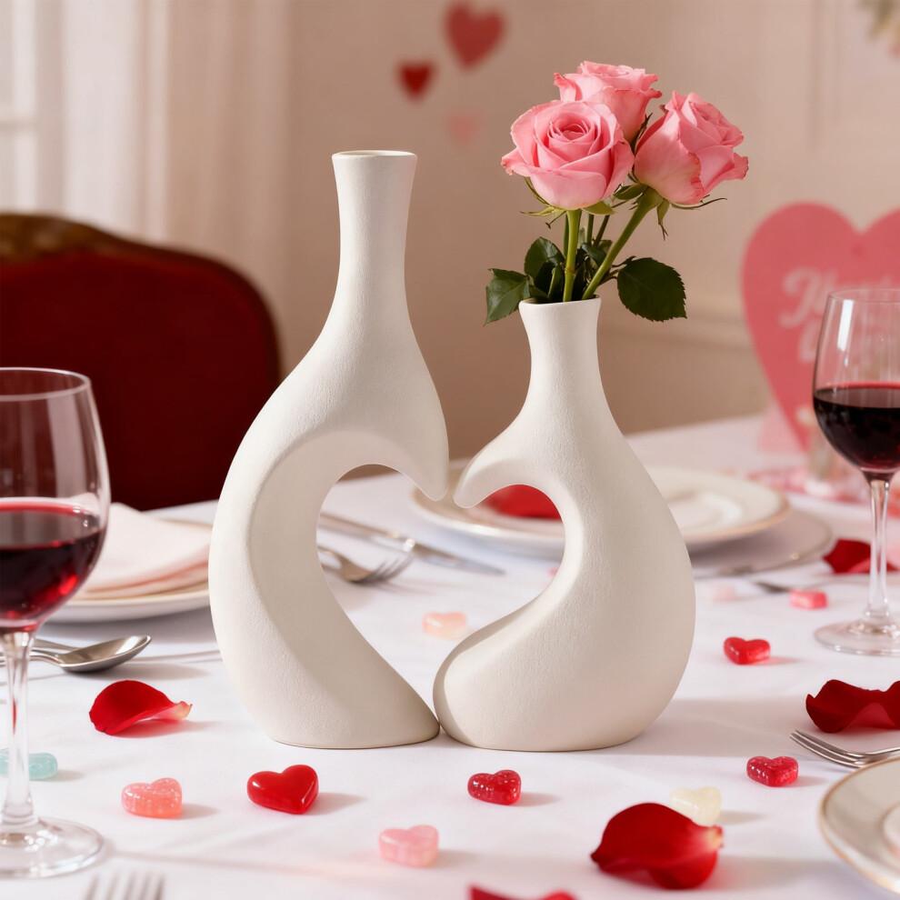 Plastic Vase Set Non-Fragile Decorative Art for Tabletop Decoration, Wedding Gift, Housewarming Present, for Living Room, Bedroom, Office Decor