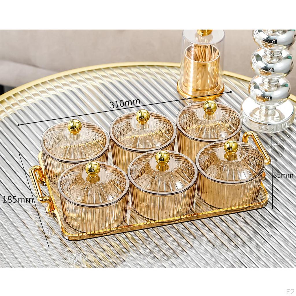 Divided Serving Dishes 6 Removable Bowl Appetizer Condiment Server Food Storage Organizer