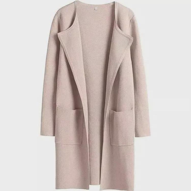 Women American Style Casual Lapel Coat Woolen European