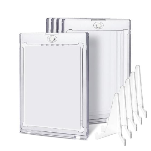 HARUMAKI Magnetic Loader, Hard Plastic Card Protector with Inner Sleeve for Pokemon Cards, Magnetic Holder for Trading Cards (Set of 5) - 35pt, 55pt,