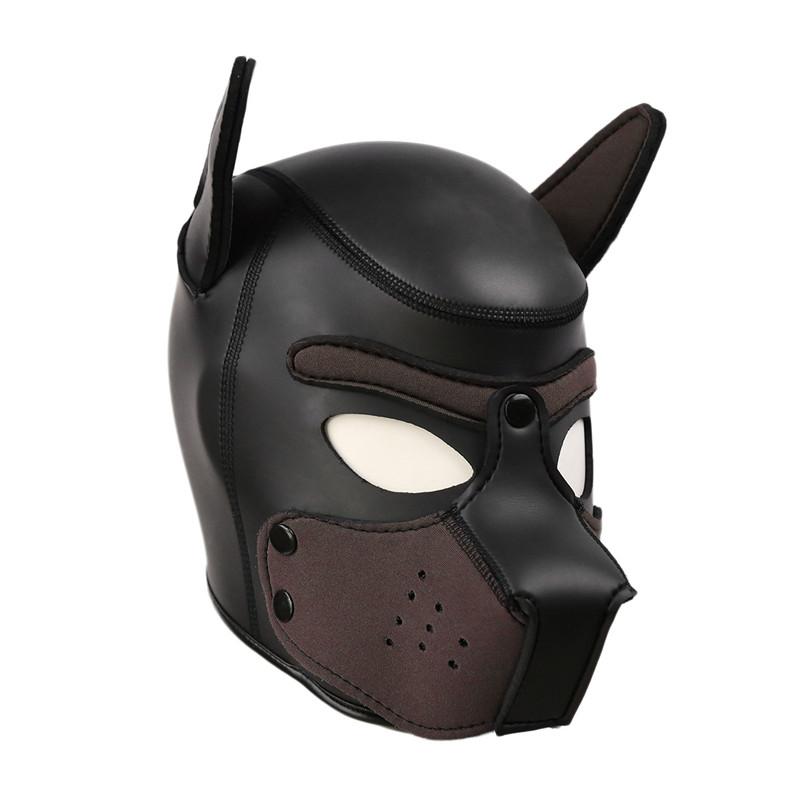 Fetish Gay Puppy Play Rubber Hood Adult Games Dog Slave Full Head BDSM Bondage Mask Hood Erotic Cosplay Sex Toys for Men