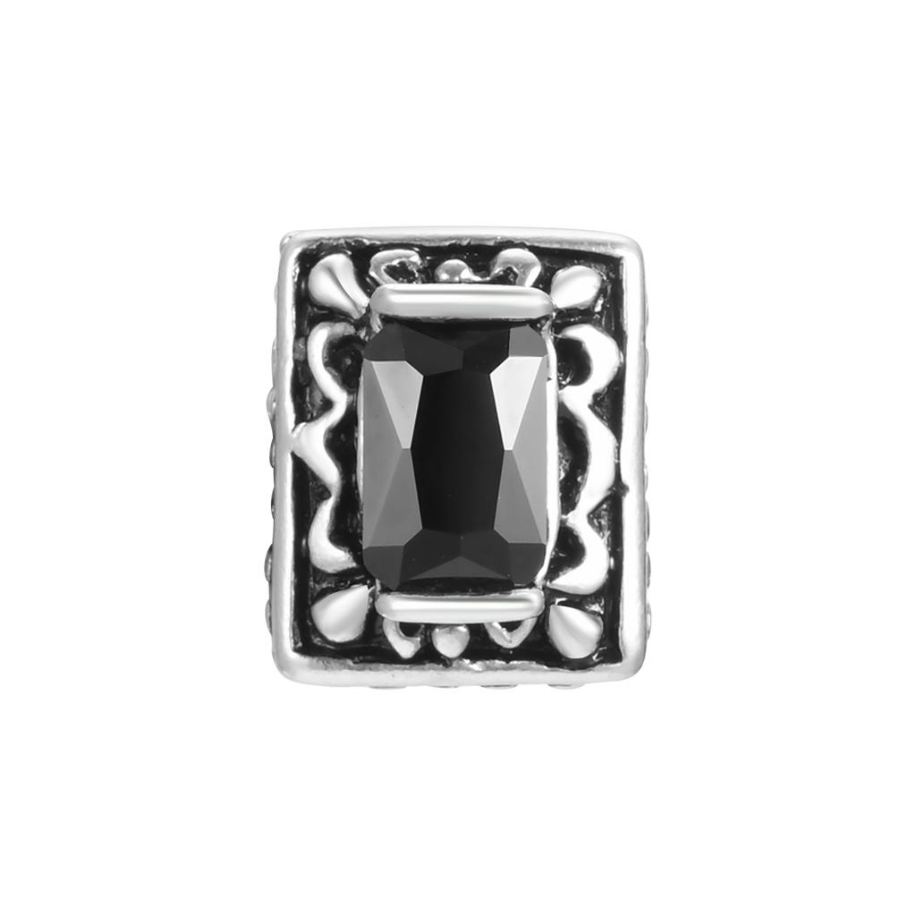Male Fashion Simple Personality Ear Stud Trend Neutral Stainless Steel Earrings Men Retro Zircon Popular Versatile Ear Jewelry