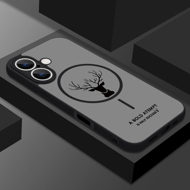 

Для iPhone 16 15 Pro Max 14 13 12 11 Чохол для телефону з принтом оленя для Magsafe Матовий прозорий М який край Ударостійкий Бездротова зарядка Магнітна Жорстка PC Задня кришка iPhone 14