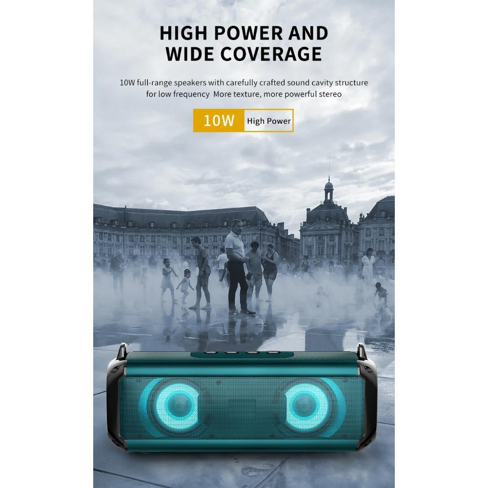 Popular RGB LED Lights Speaker EBS-045 BT 5.0 Portable Wireless Bluetooth Music Player Micrphone Built TF Card Support