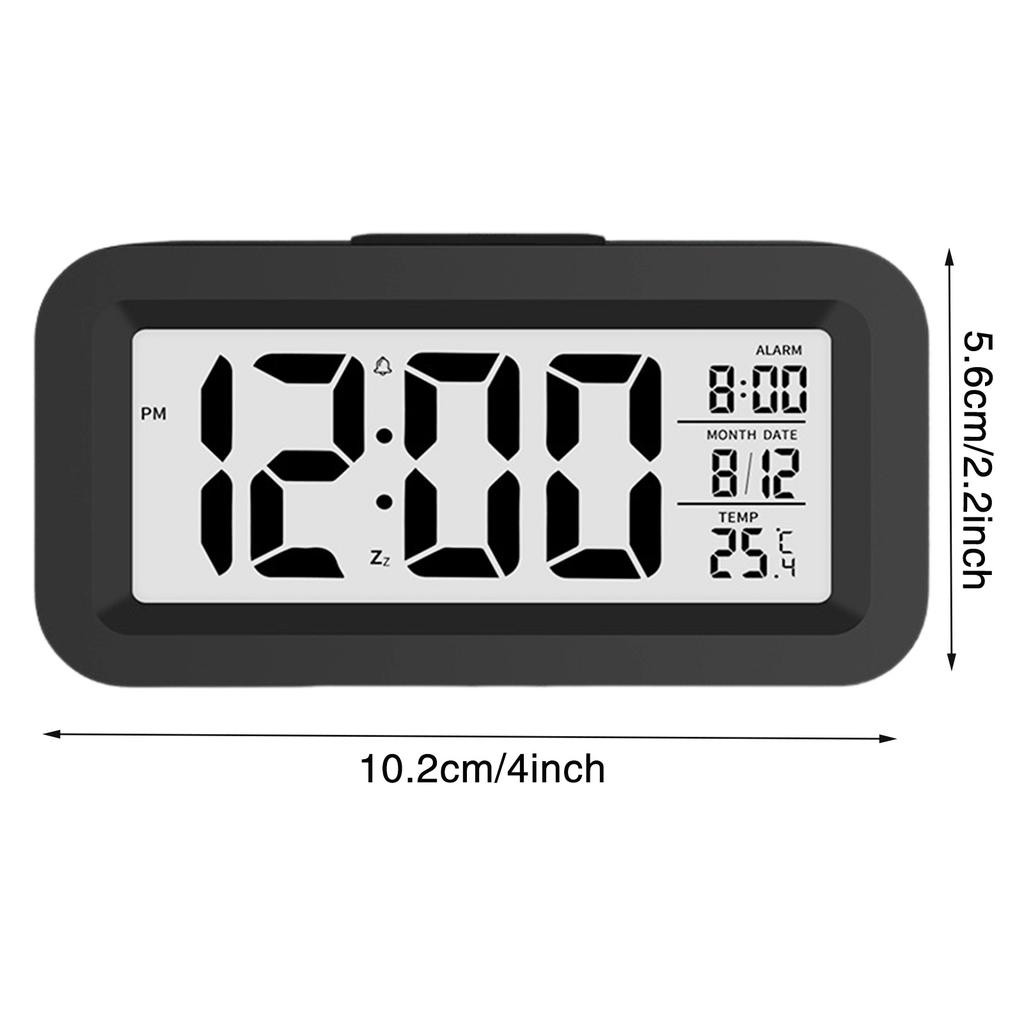 Mini Digital Alarm Clock Temperature Date Battery-powered Children's Creative 12/24h Mute Bedside Electronic Lcd Clock Gift