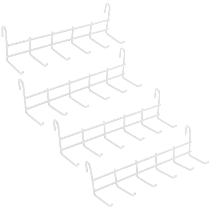 Space Saving Wall Mounted Hook Organizers Pack of 4 Featuring 6 Hook Each for Efficient Backpacks Keys Utensils Towels