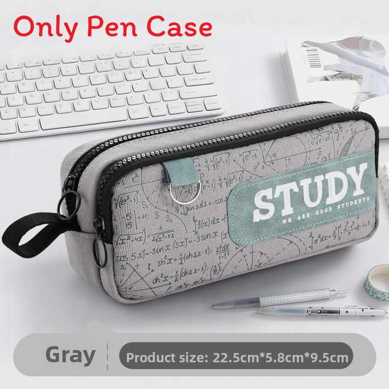 Oxford Cloth Double Layer Pencil Case For Students With Large Capacity And Minimalist Style