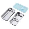 304 Edelstahl Lunch Bento Box Einzel-/Doppel-Fach Wiederverwendbare Snackbehälter Auslaufsicher Kühlschrank Lebensmittelbehälter