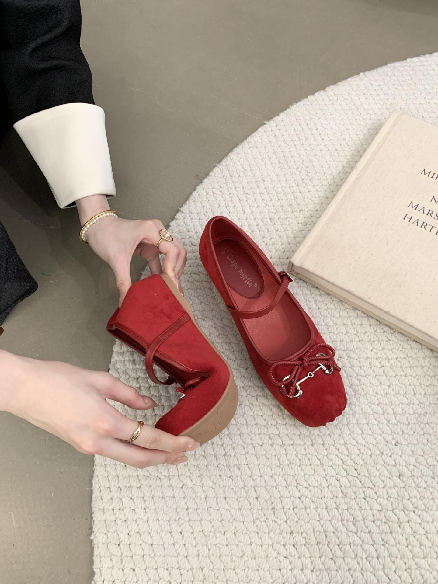 

Виноград Мама Studiolee Французский Девушка Бант Универсальный Нос Пятачок Мэри Джейн Одинарная Обувь Женщины 40