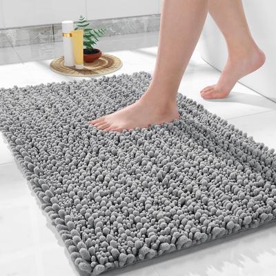 Chenille Bathroom Rugs Mat, Non-Slip Bath Mat for Bathroom Floor & Bathtub, Washable Shower Shag Bath Rugs, Soft Fluffy Thick