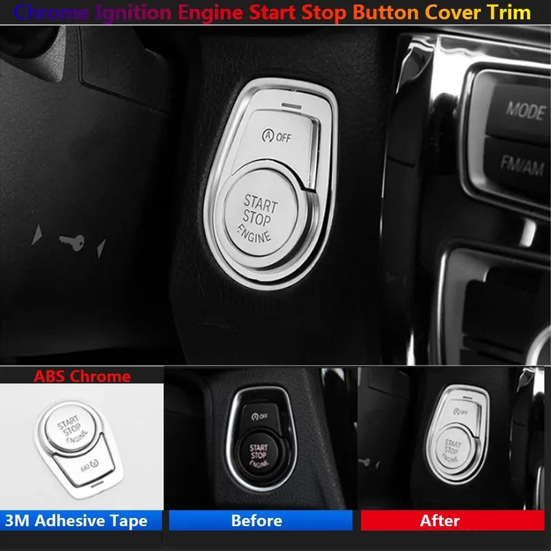 3 X Chrome Car Ignition Engine Start Stop Button Cover Trim For BMW 1 2 3 4 3GT F30 F34 F32 F33 F20 F22 F21 F23 F31 F36 Interior