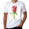 Rose Watercolor Painting Tshirt Standard Fit Solid Tee Shirt