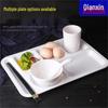 Qianxing A8 White Melamine 3-Compartment Round Tray