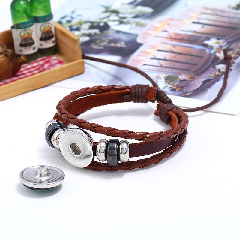 Handmade Cowhide Constellation Bracelet - Retro Beaded Design for Couples and Students, Perfect Birthday Ornament
