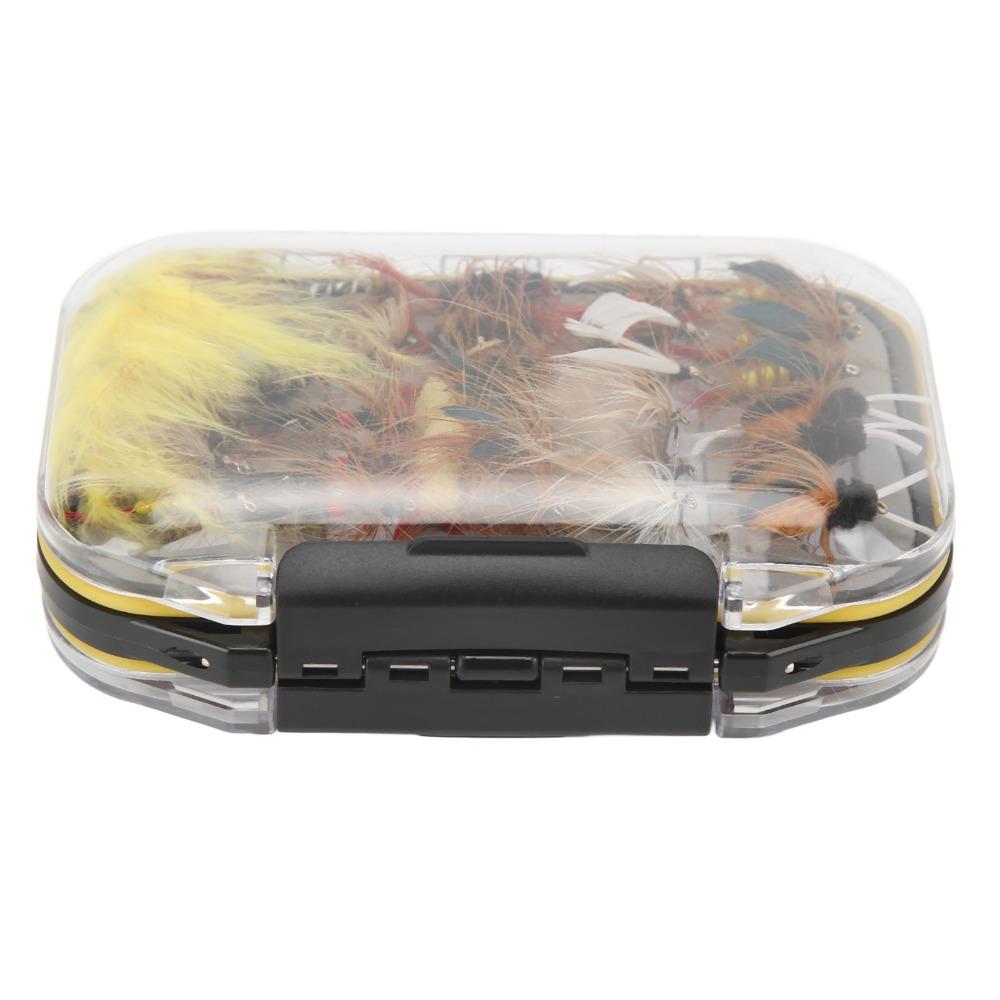 60PCS Lightweight Fly Fishing Kit with High Carbon Steel Hook Fly Fishing Tackle  Lakes Rivers
