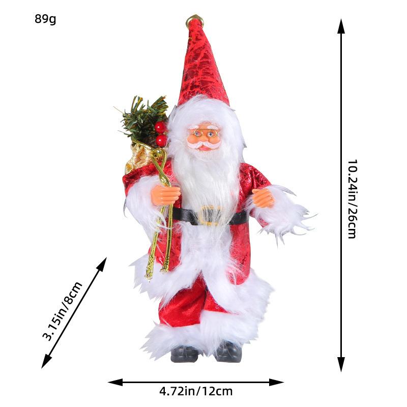 Zhongran 9-Inch Standing Santa Claus Ornament, Creative Christmas Tree-Hugging Doll Window Decoration Props