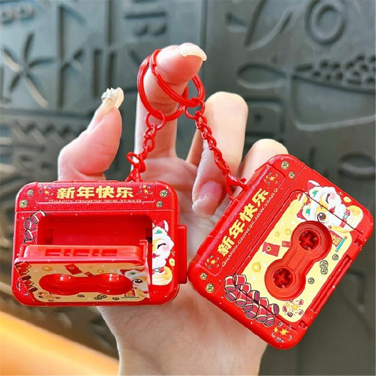 Button Battery Powered New Year Sound Recorder Keychain Accessory for Easy Use Plastic Voice Recording Ornament