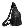 Women's Soft Leather Chest Bag Rivet Shoulder Crossbody Bag