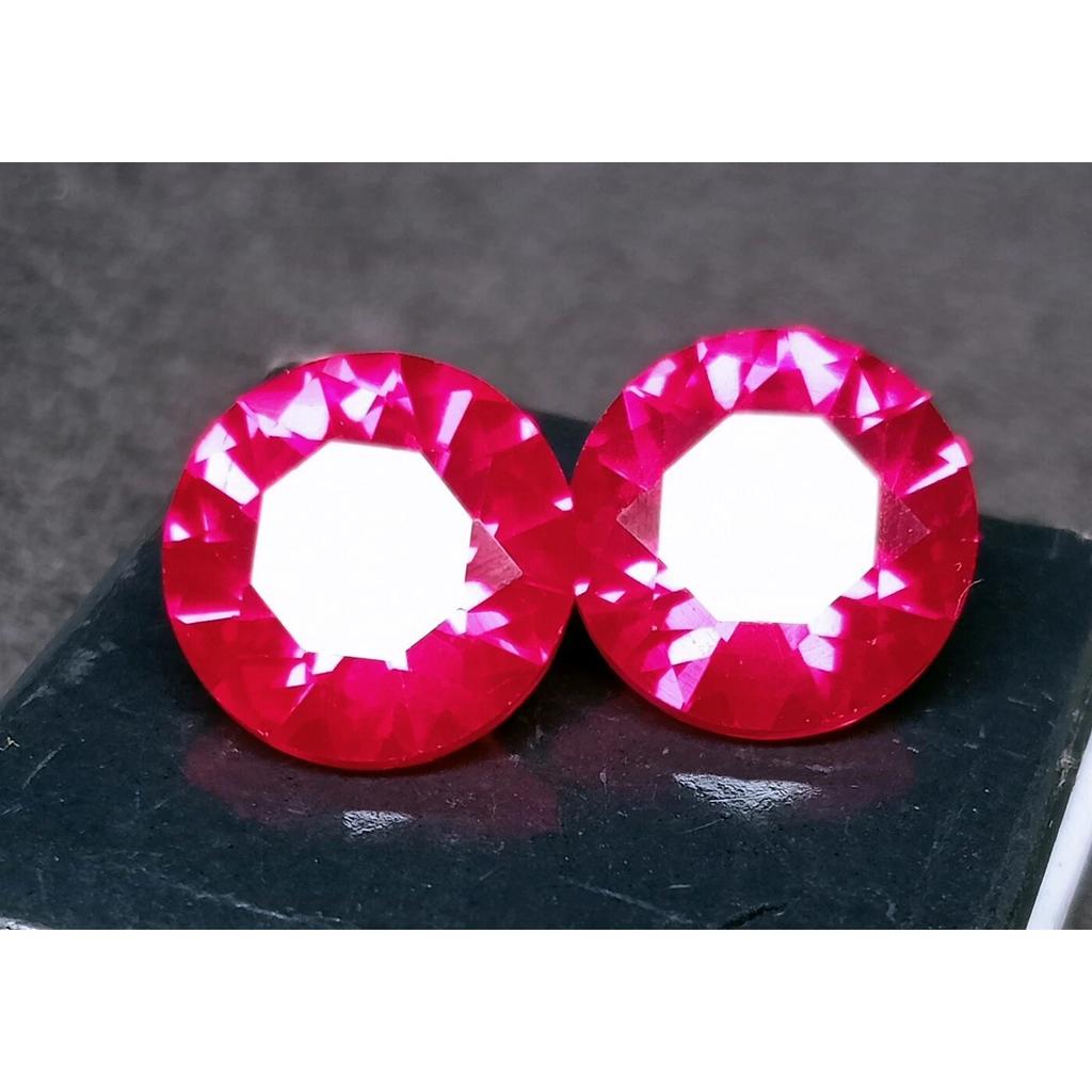 Natural Mozambique Ruby 12-14 Ct Round Cut Pair Certified Fabulous Gemstone