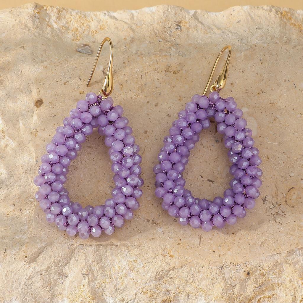 Orecchini Pendenti a Goccia Multicolore Stile Boho per Donna Eleganti Orecchini Pendenti con Perline di Cristallo Fatti a Mano Gioielli per Festa in Spiaggia Estiva