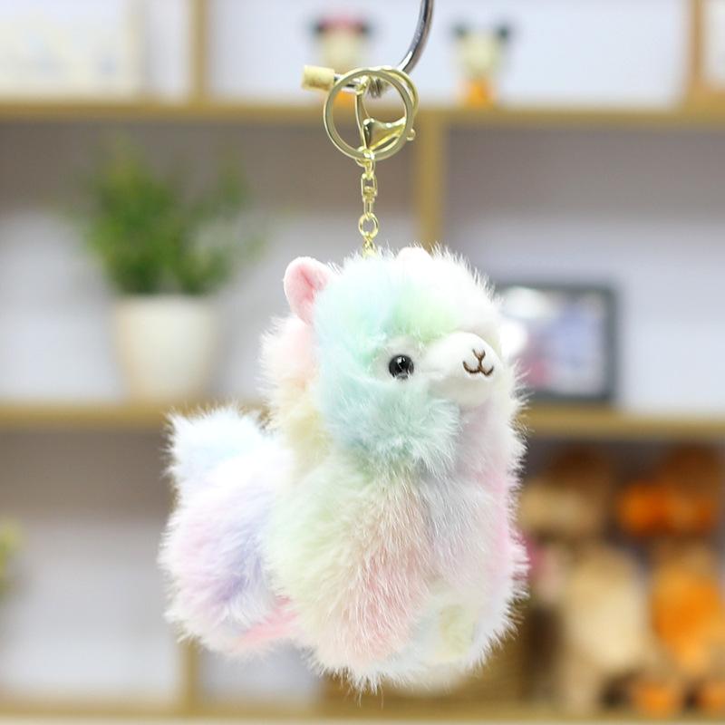 New Mink Fleece Alpaca Plush Keychain, Cute Mini Sheep Doll Pendant, Creative Bag Hanging Ornament
