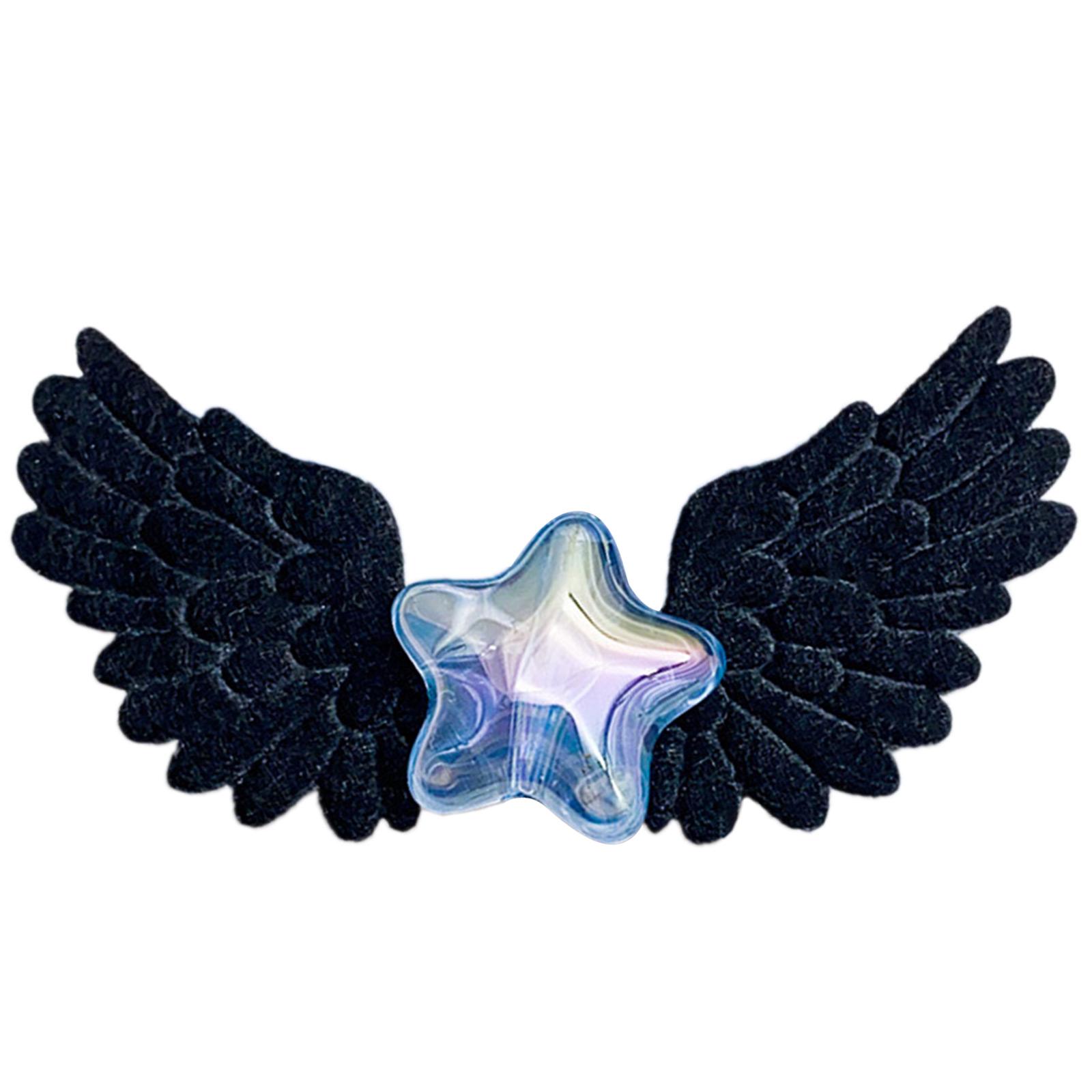 

Adorable Hairpin Cute Wing Hair Clip Cute Star Hair Accessories Unique Angel Hairpin Suitable for Various Hairstyles 1 чорний