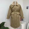 C S In The Room Hapo quiltIng mInk Fur lInIng StrIng Collar Long paddIng Coat 2C