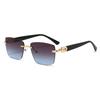 Frameless Fashion Trimmed Sunglasses Men'S High-End Sense Uv-Proof Business Wind Driver Driving Sunglasses
