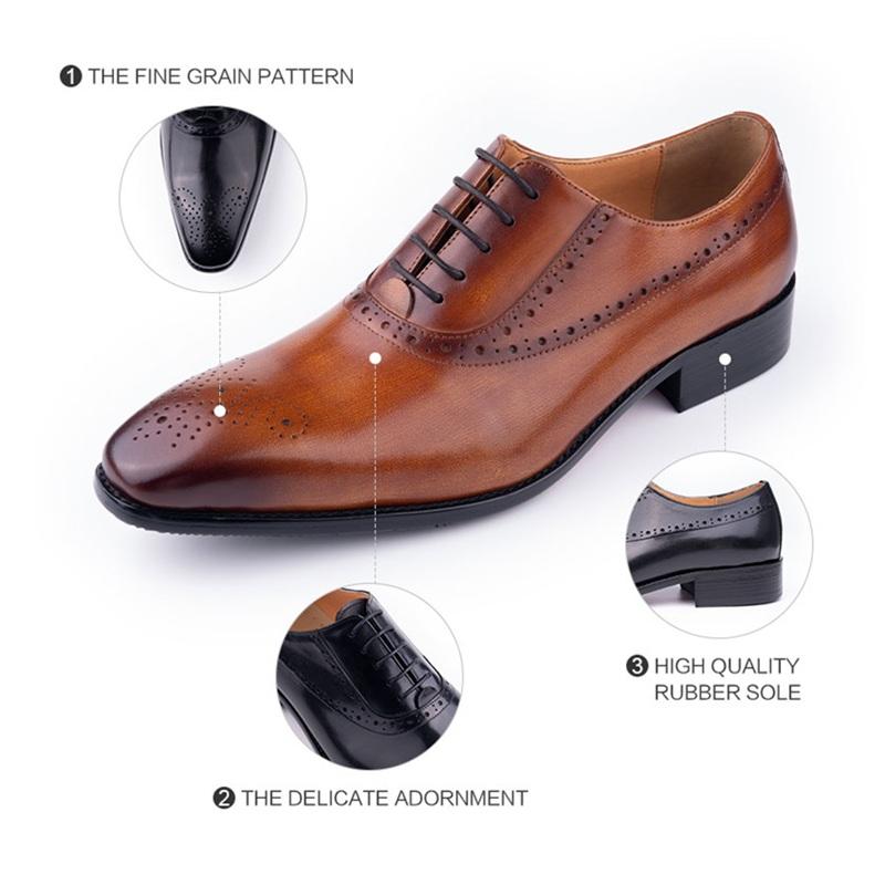 Fashion Wholesale Men Dress Shoes Luxury Handmade Office Business Male's Footwear For Wedding Party Formal Suits' Shoes Genuine Leather