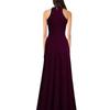 2025 Summer Women's Fashion: Sexy Slit Halter Neck Evening Gown – High-End Feel Long Skirt