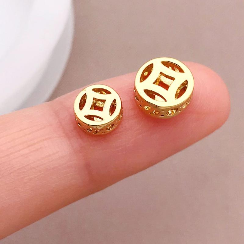 10-100Pcs Stainless Steel Gold Spacer Beads For Bracelet Jewelry Making Diy Flat Round Loose Beads Handmade Jewelry Supplies Cra