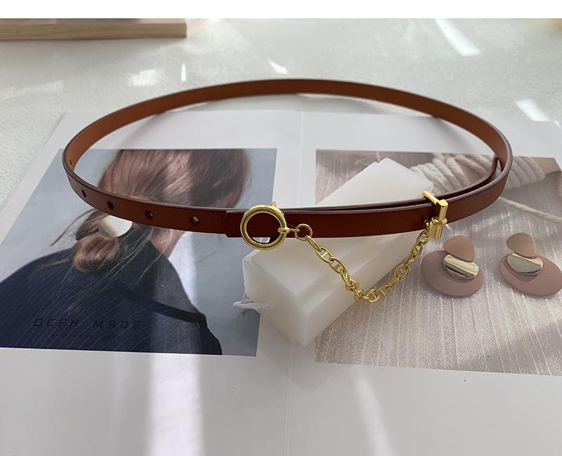 

Dress Trendy Womens With Sleek Waist Belt And Classic Round Design Buckle жовтий