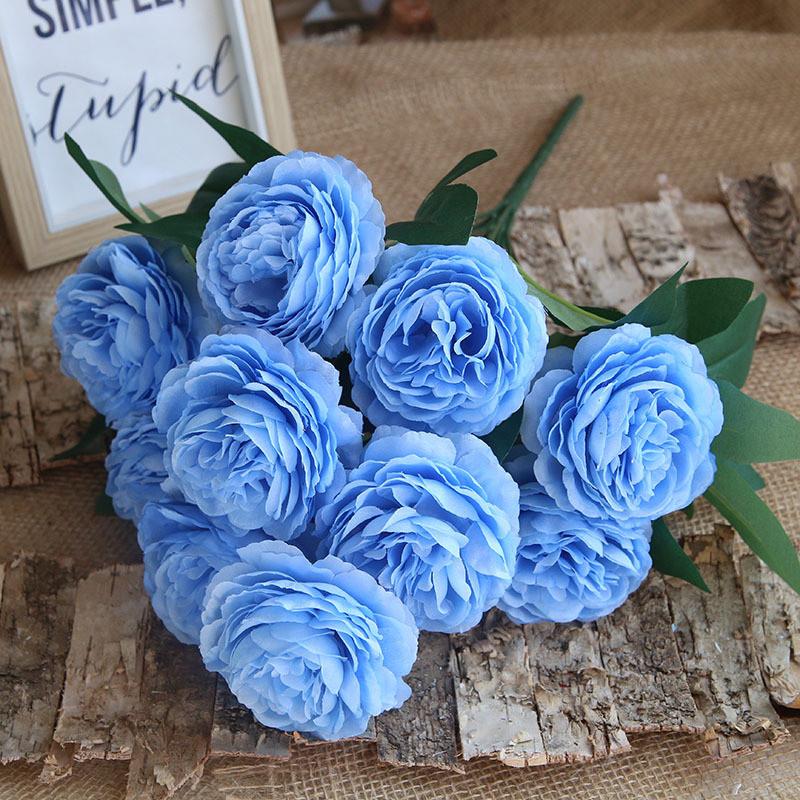 Artificial Rose Flower Bouquet With Silk Material For Wedding Decor And Photography Props