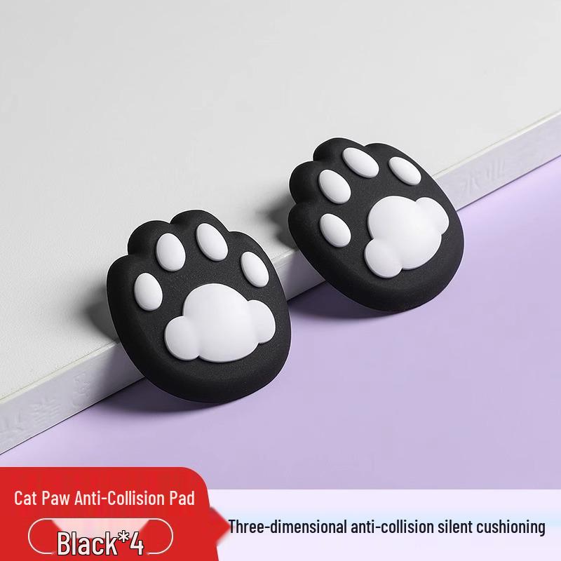 Adorable Cat Paw Silicone Door Handle Cushion Wall Sticker Bumper