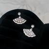 Trendy Fan Shaped Crystal Drop Earrings for Women Exquisite Geometric Dangle Earrings Wedding Party Jewelry Accessories Gifts